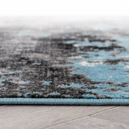 World Rug Gallery Contemporary Abstract Splash Non Shedding Soft Area Rug 5' x 7' Blue 391BLUE5x7